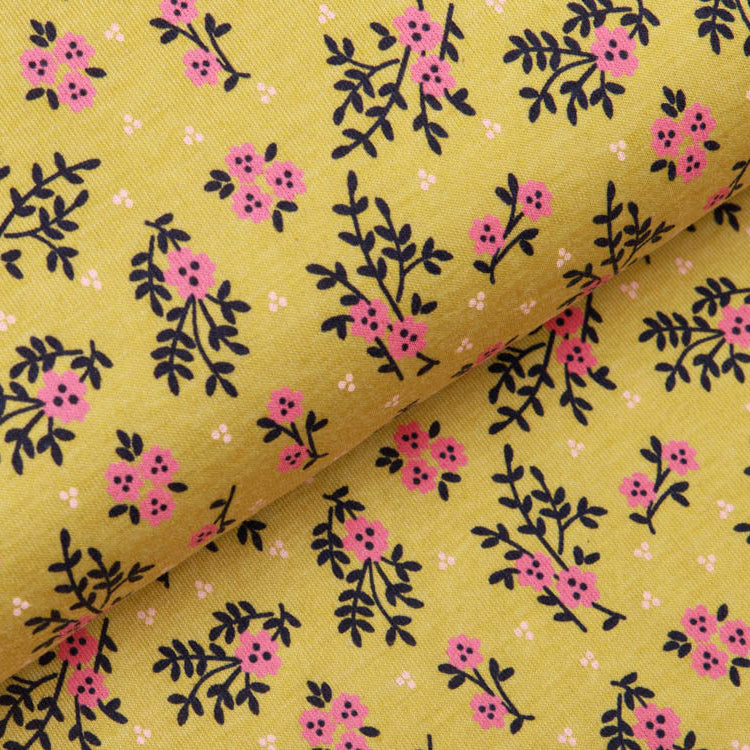 Jersey - Flower Power - meliert curry