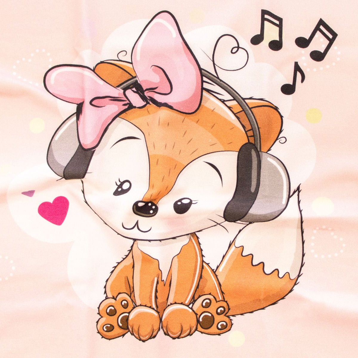 Sweat French Terry PANEL ca 39 cm x 52 cm gestreift - süßer Fuchs - rosa