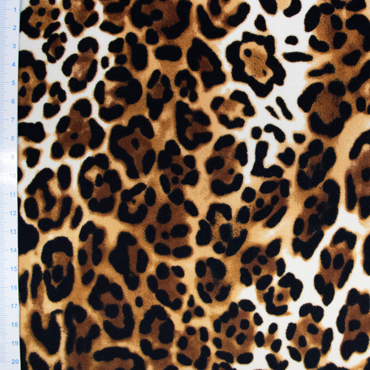Stretch Velvet - Designerstoff aus Spanien - Animalprint Leo- creme - braun