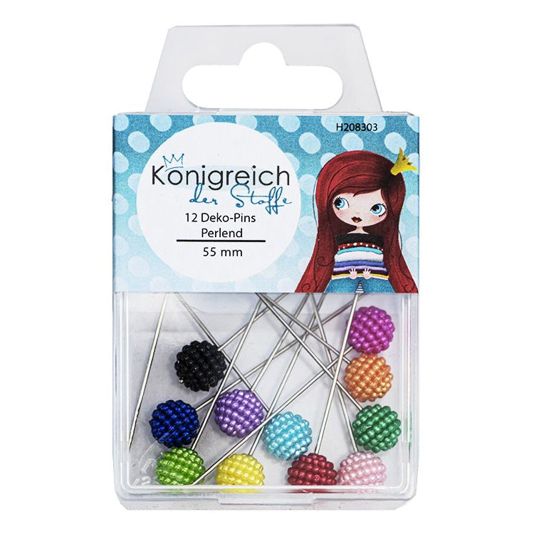 Deko-Pins 12 Stück/55 mm - bunt