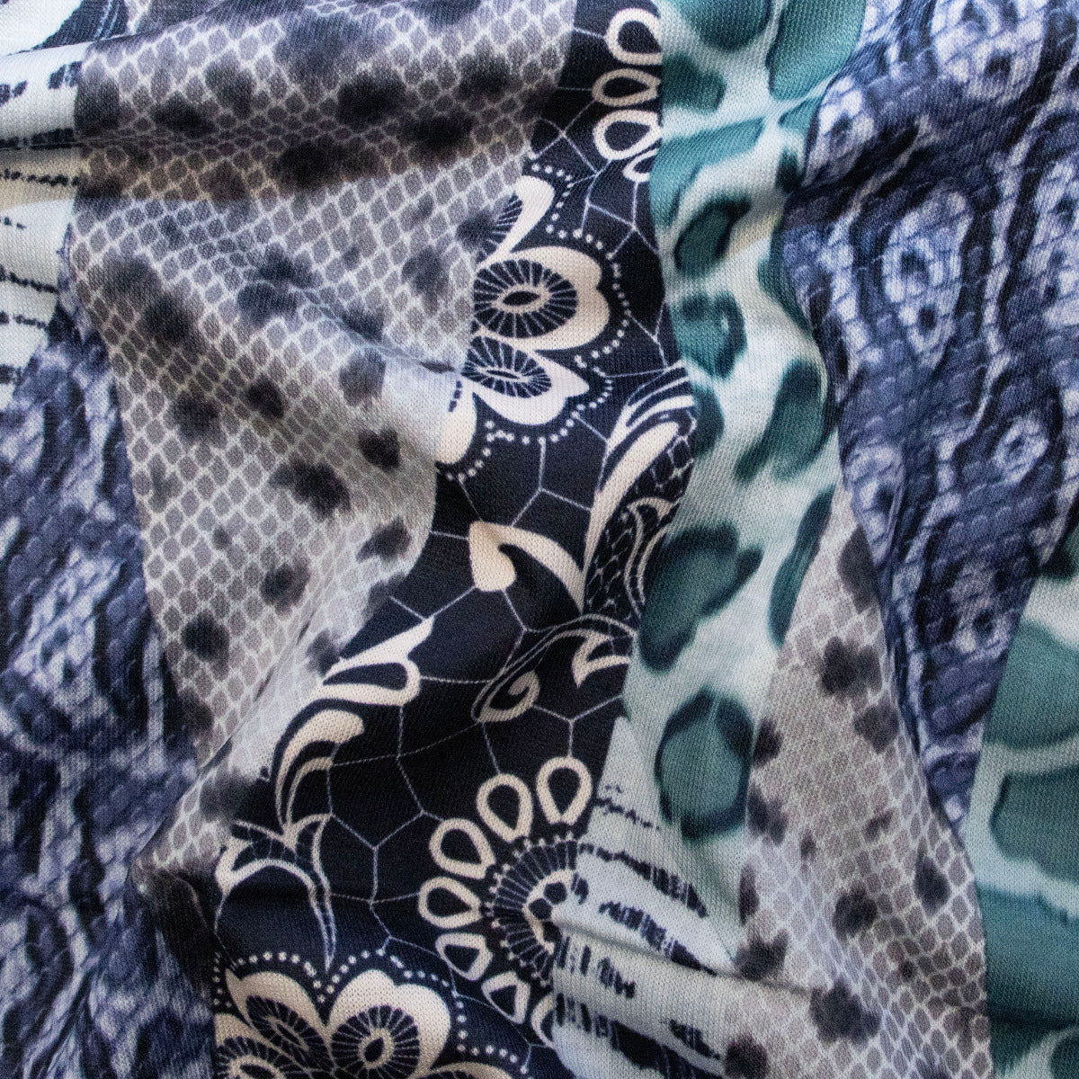 Jersey Digitaldruck - Verschiedene Animalprints - Blau