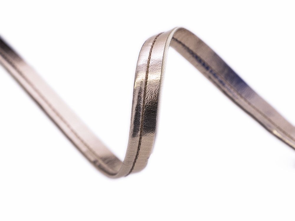 Paspelband Biese aus Kunstleder ca. 10 mm - metallic
