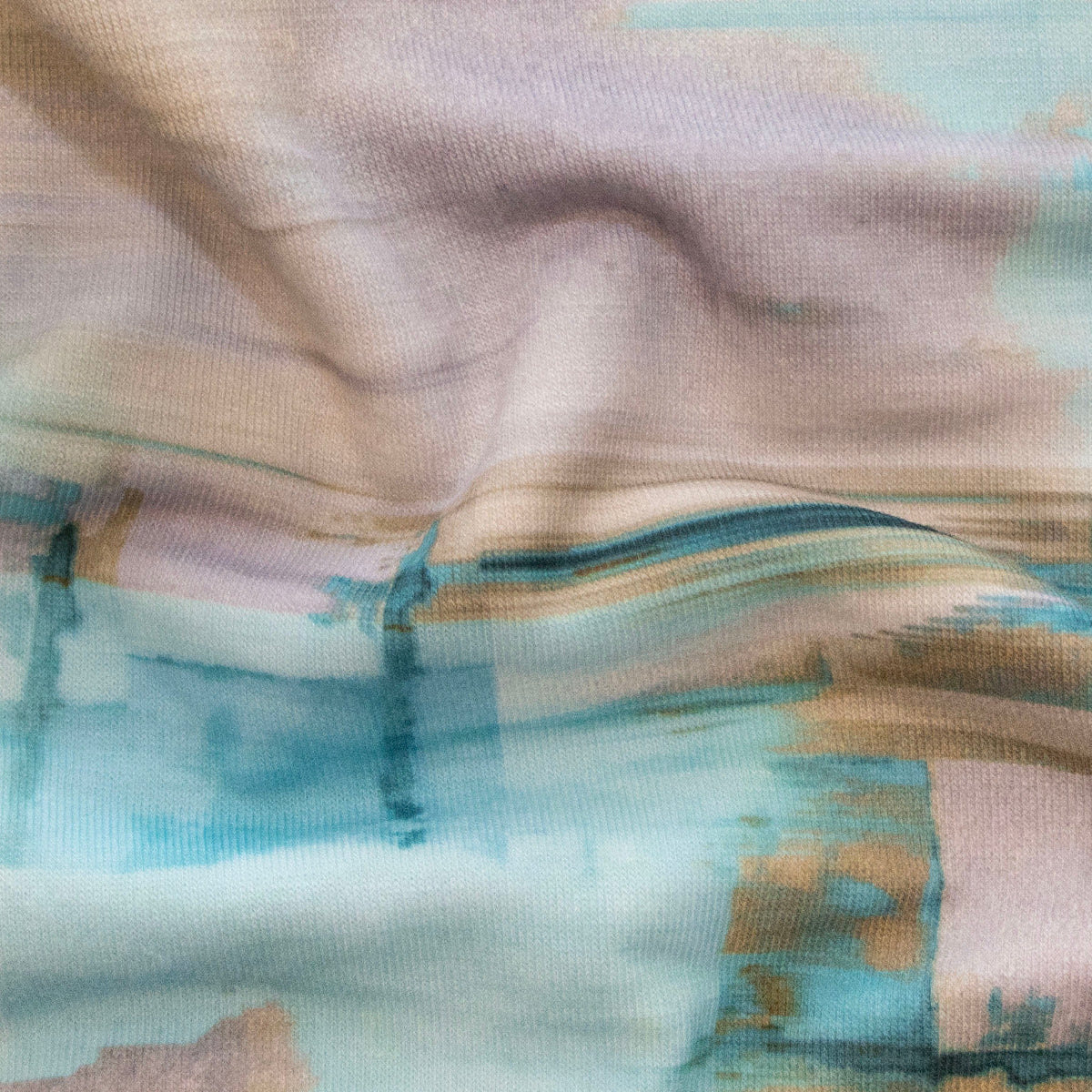 Jersey Digitaldruck - Abstraktes Muster - Grau - Türkis