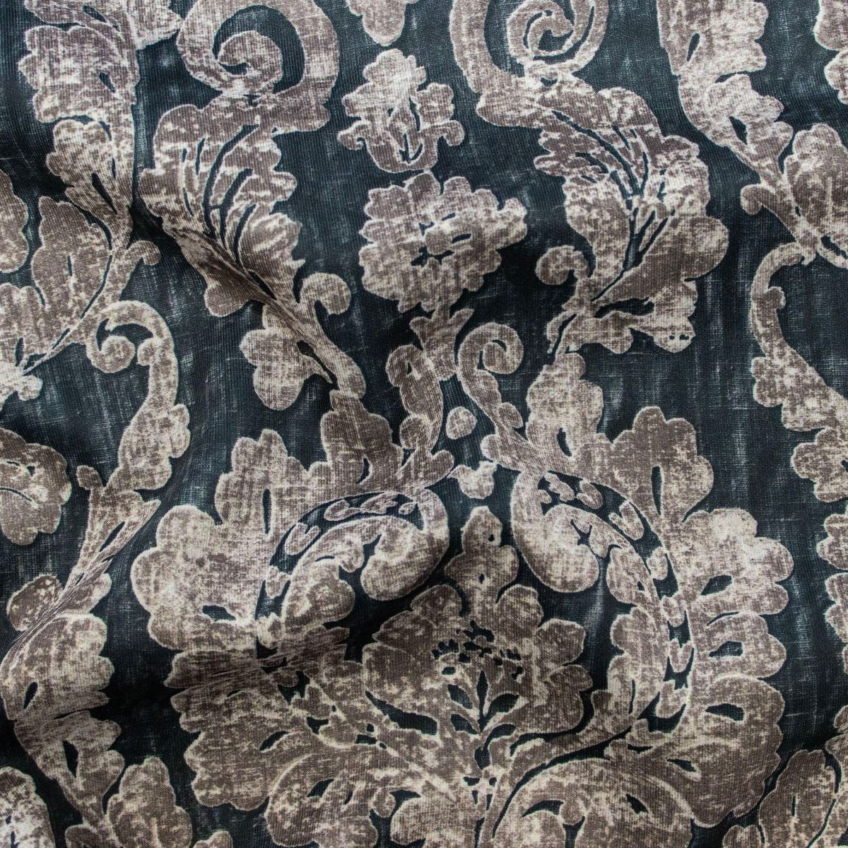 Punta di Roma elastisch - Ornamente - dunkelblau - braun