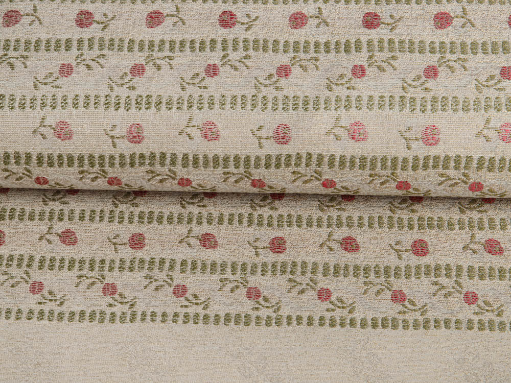 Hochwertige Webware Baumwolle Panel ca. 85 cm x 160 cm - Rosenmuster - schlamm