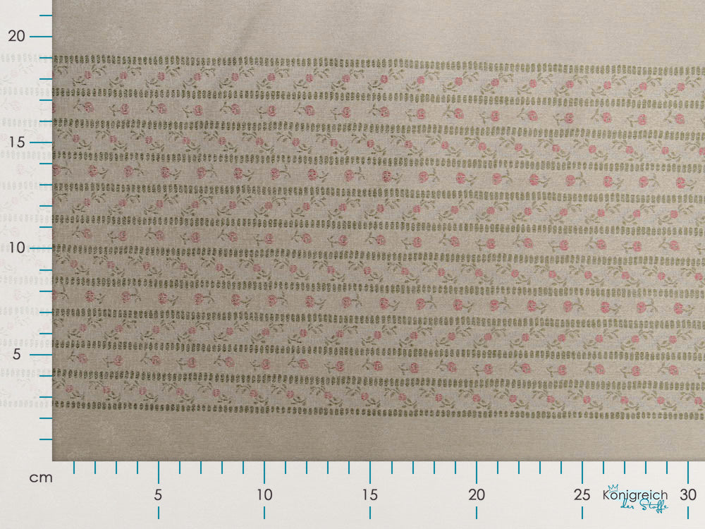 Hochwertige Webware Baumwolle Panel ca. 85 cm x 160 cm - Rosenmuster - schlamm