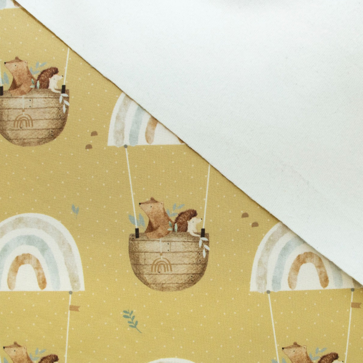 Softshell Digitaldruck -Regenbogen Heißluftballon - curry