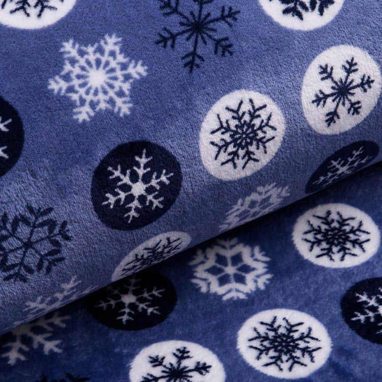 Wellnessfleece - Eiskristalle - blau