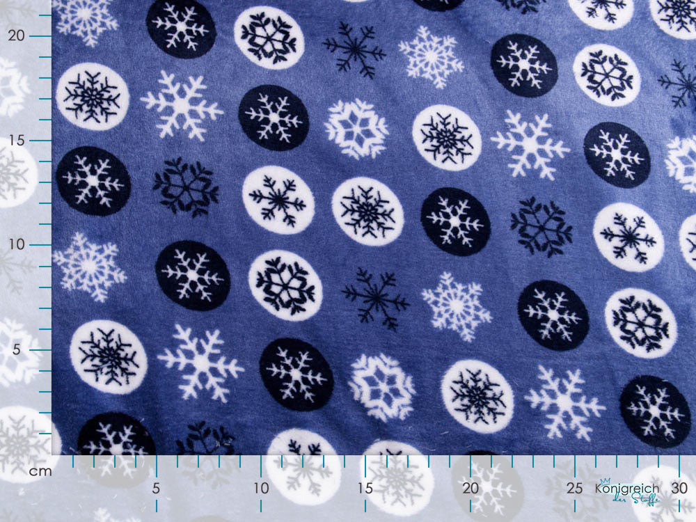 Wellnessfleece - Eiskristalle - blau