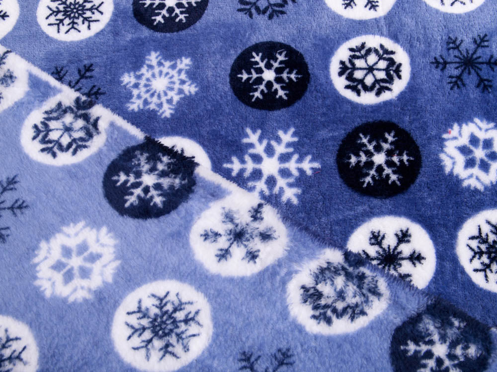 Wellnessfleece - Eiskristalle - blau