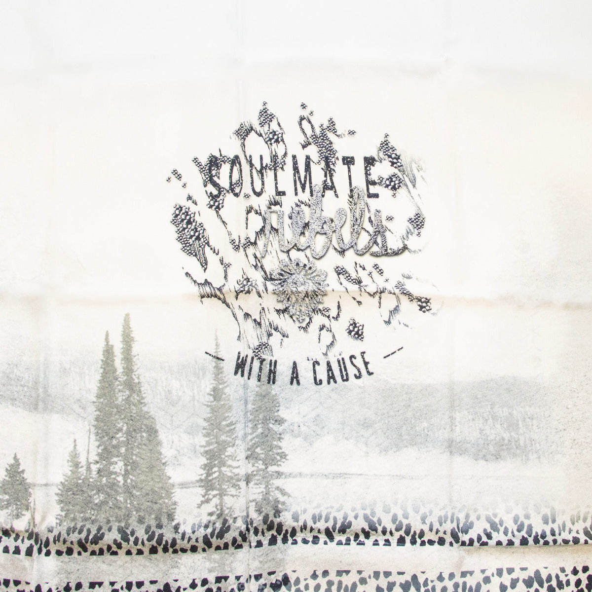 Webware Viskose PANEL ca 130 cm x 75 cm - Soulmate - creme - grau