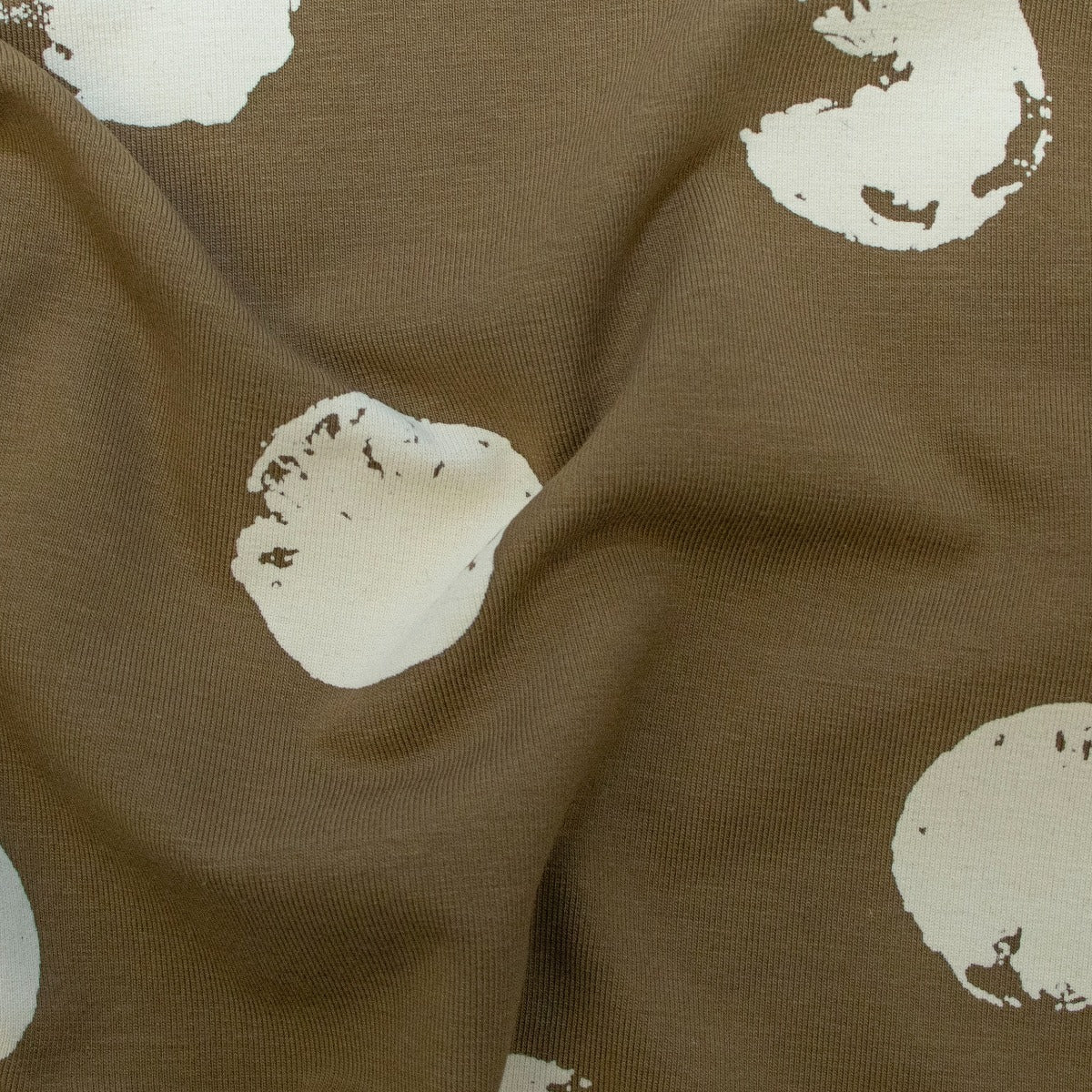 Jersey Digitaldruck - Punkte - braun