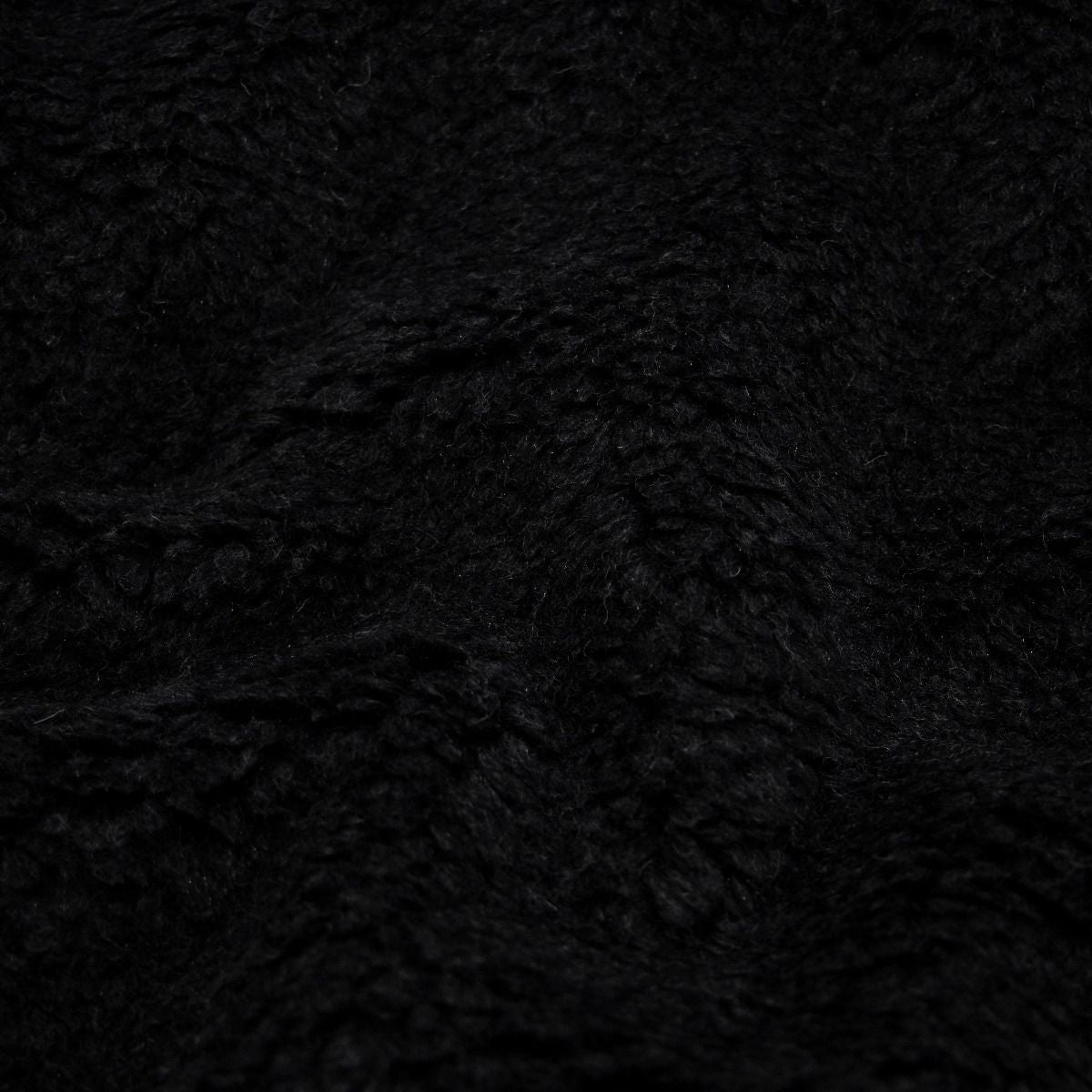 Jacken- und Mantelstoff Teddyplüsch - uni schwarz