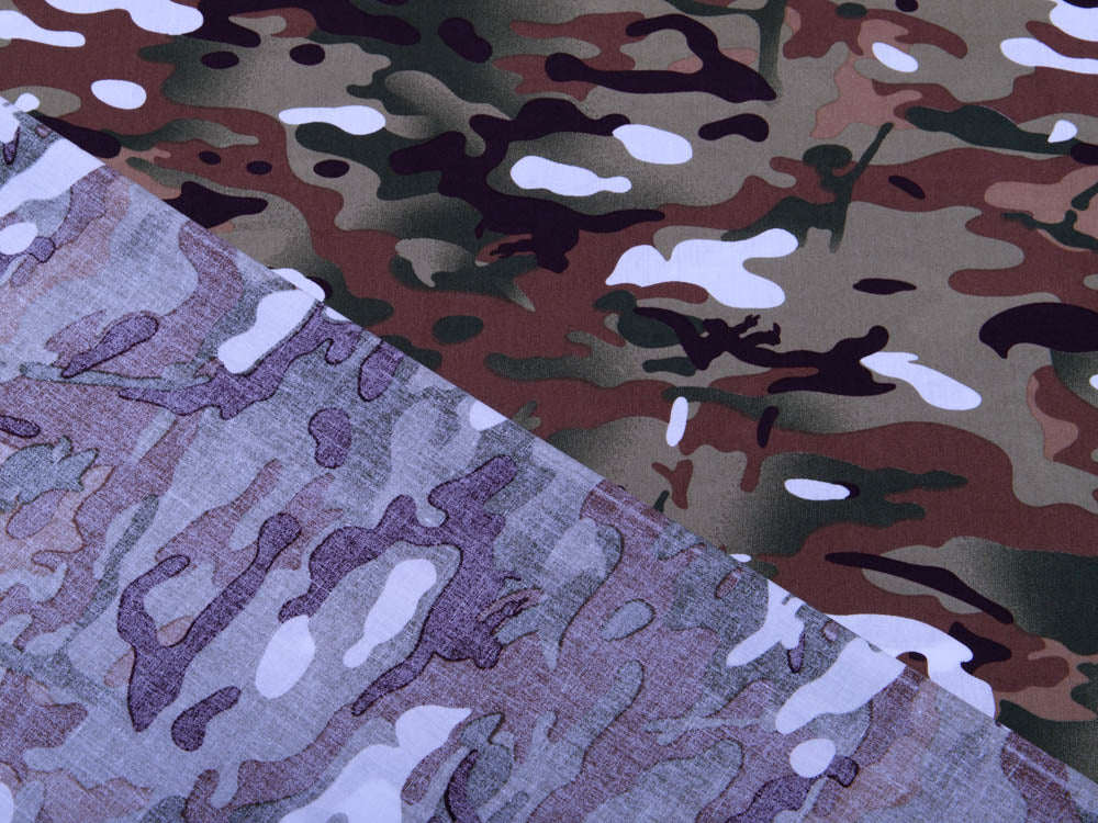 Webware Popeline Baumwolle - Camouflage - grün