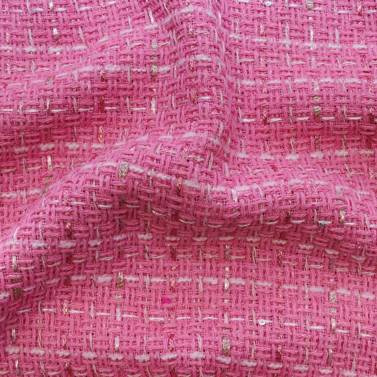 Tweed Mantelstoff - Karo mit Glitzer