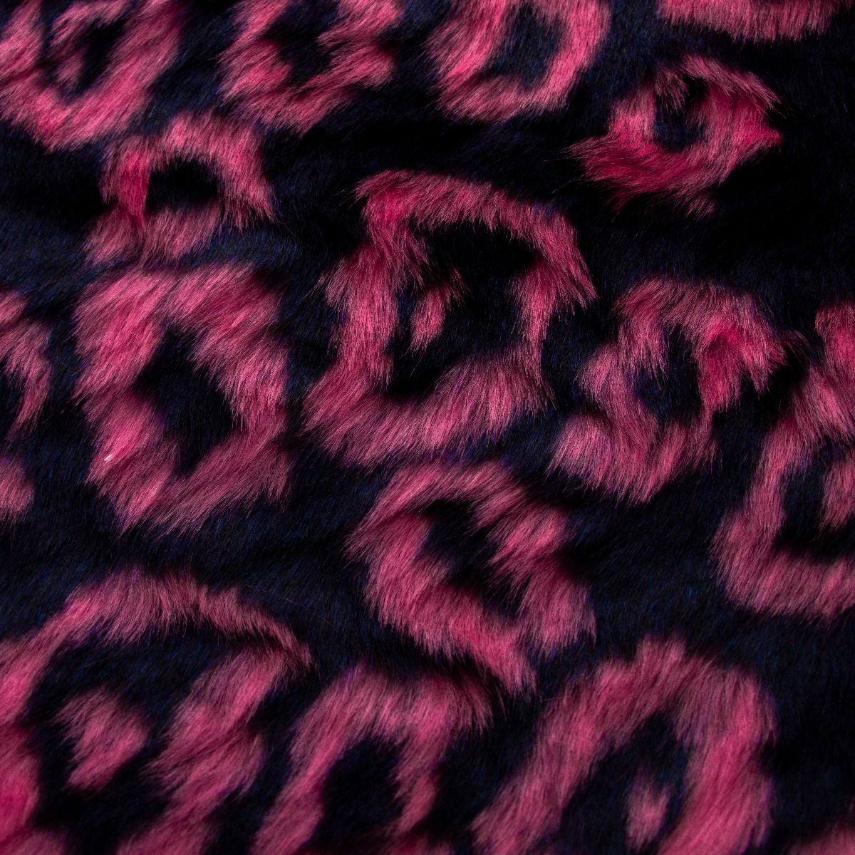 Fellimitat Kunstpelz - Leo Animalprint - dunkelblau/pink