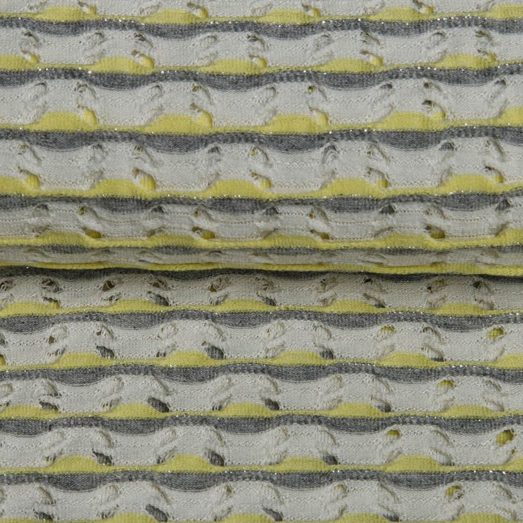 Strickjersey mit Glitzer und Lochstickerei Embroidery - aufgenähte Biesen