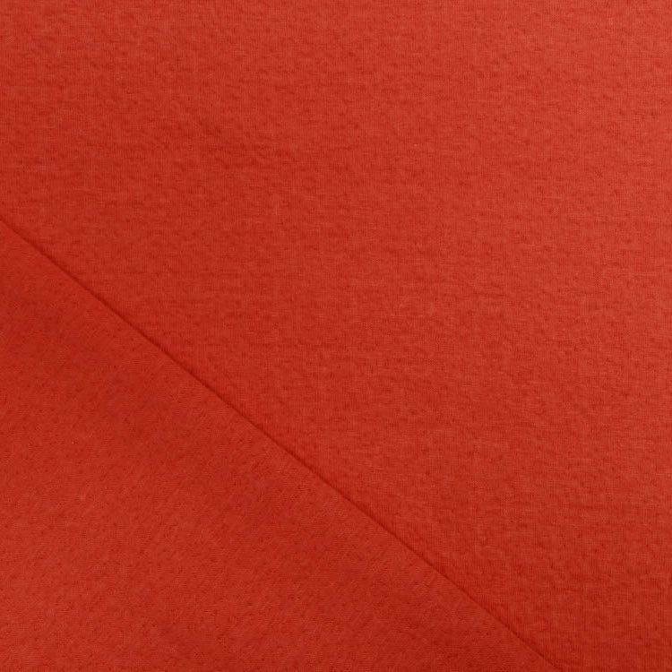 Jersey Triple Cotton Collino - eingestanztes Blumenmuster - terrakotta