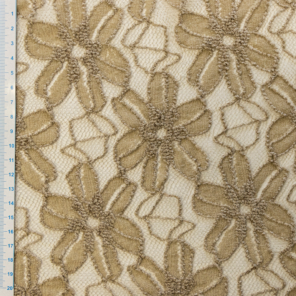 Hochwertige elastische Spitze - Blütenmuster - beige