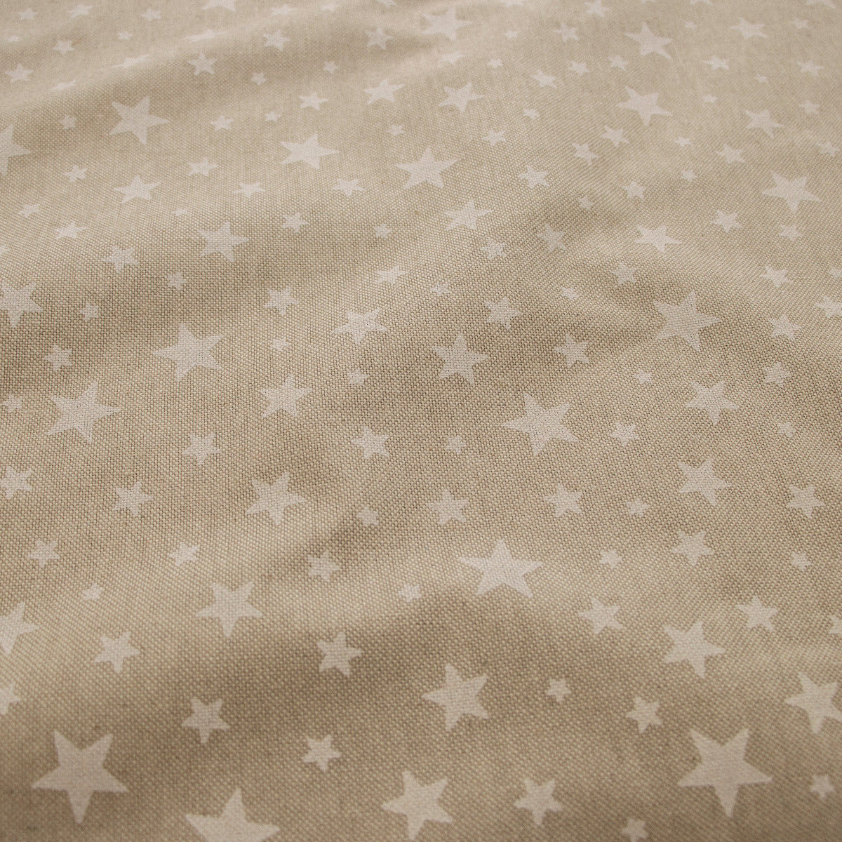 Dekostoff Half-Panama Leinenoptik - Sterne - Beige