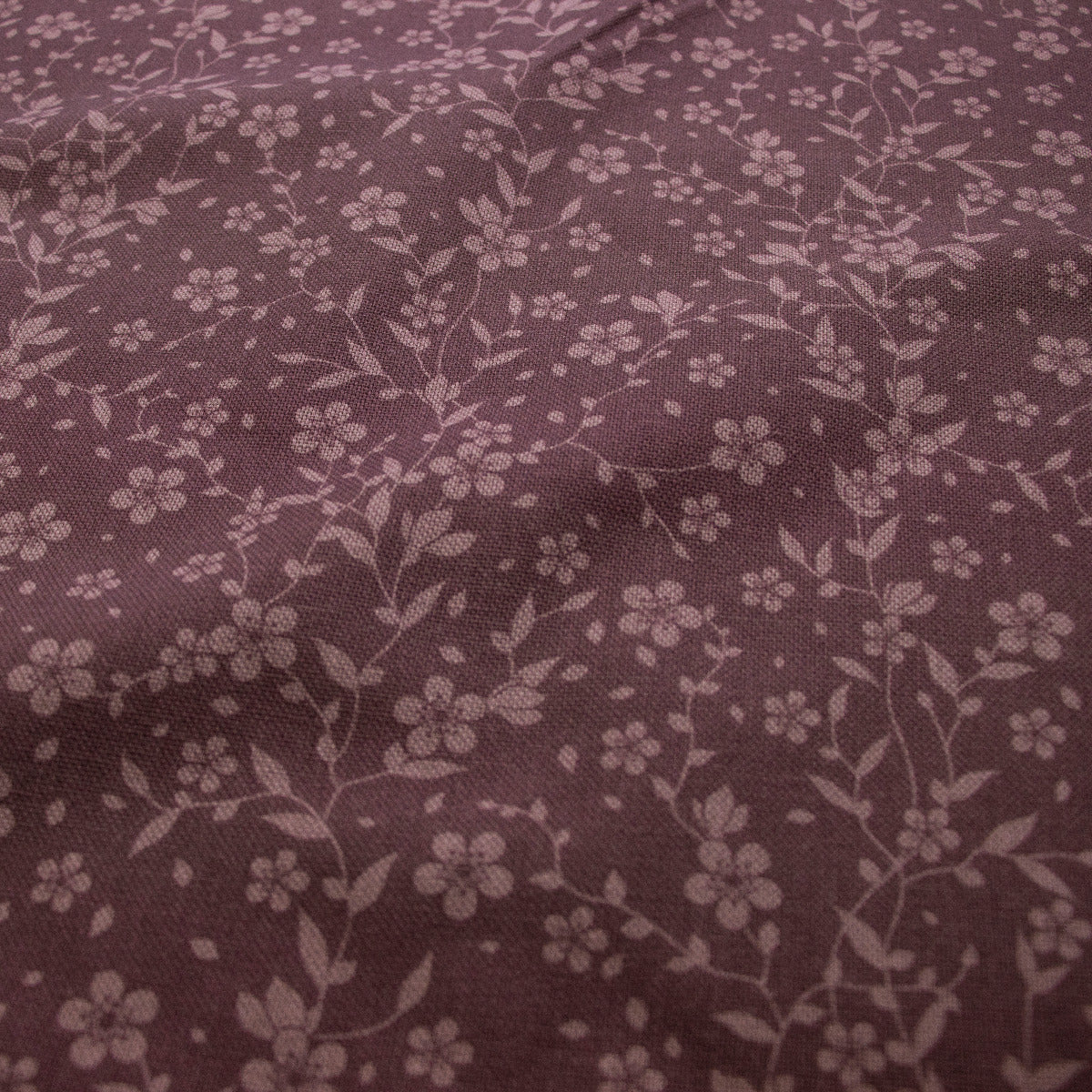 Canvas in Leinenoptik - Blümchen - dunkles altrosa