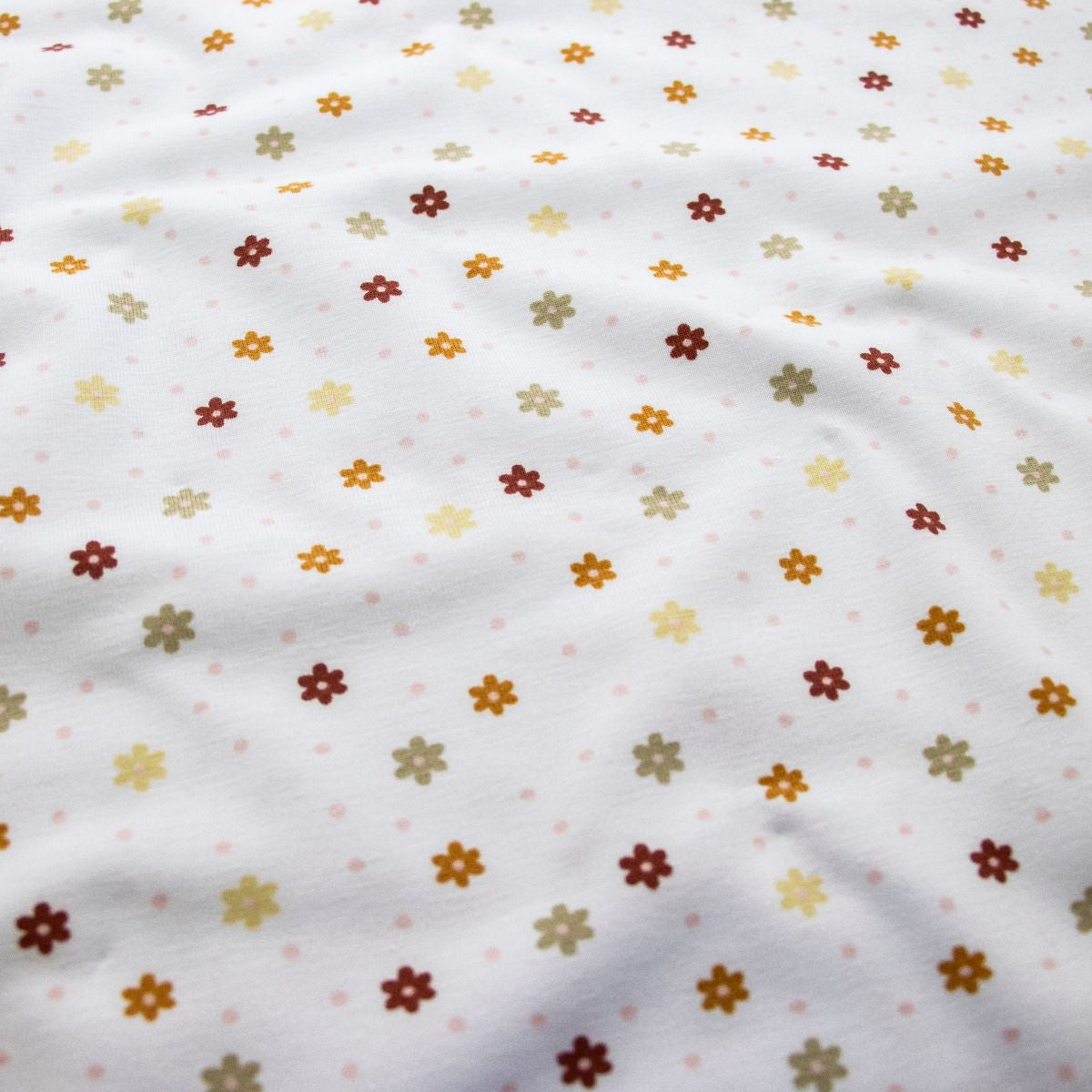 Jersey - kleine Blümchen - weiß