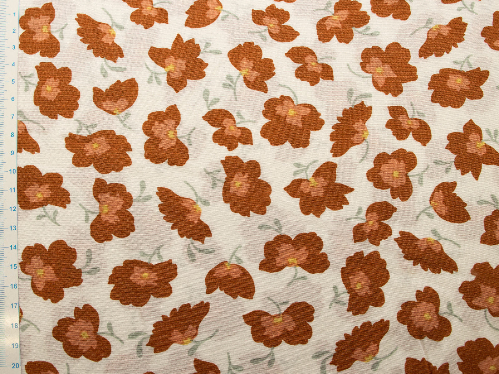 Webware Viskose - Blümchen - weiß - orange