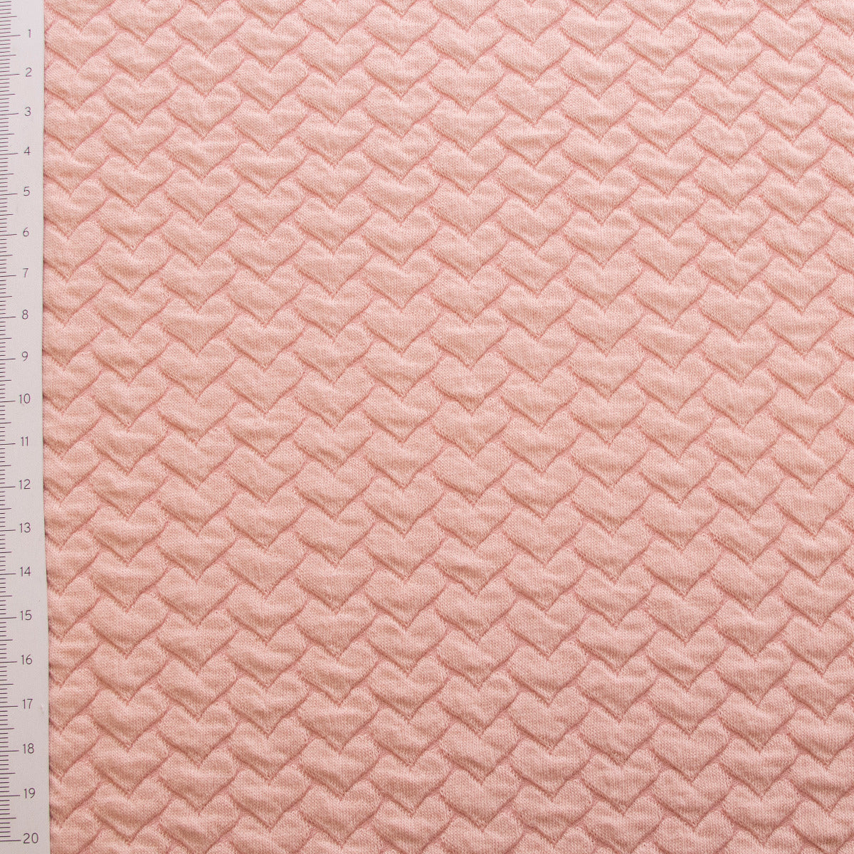 Strickjersey Jacquard - 3D Herzen - rosa