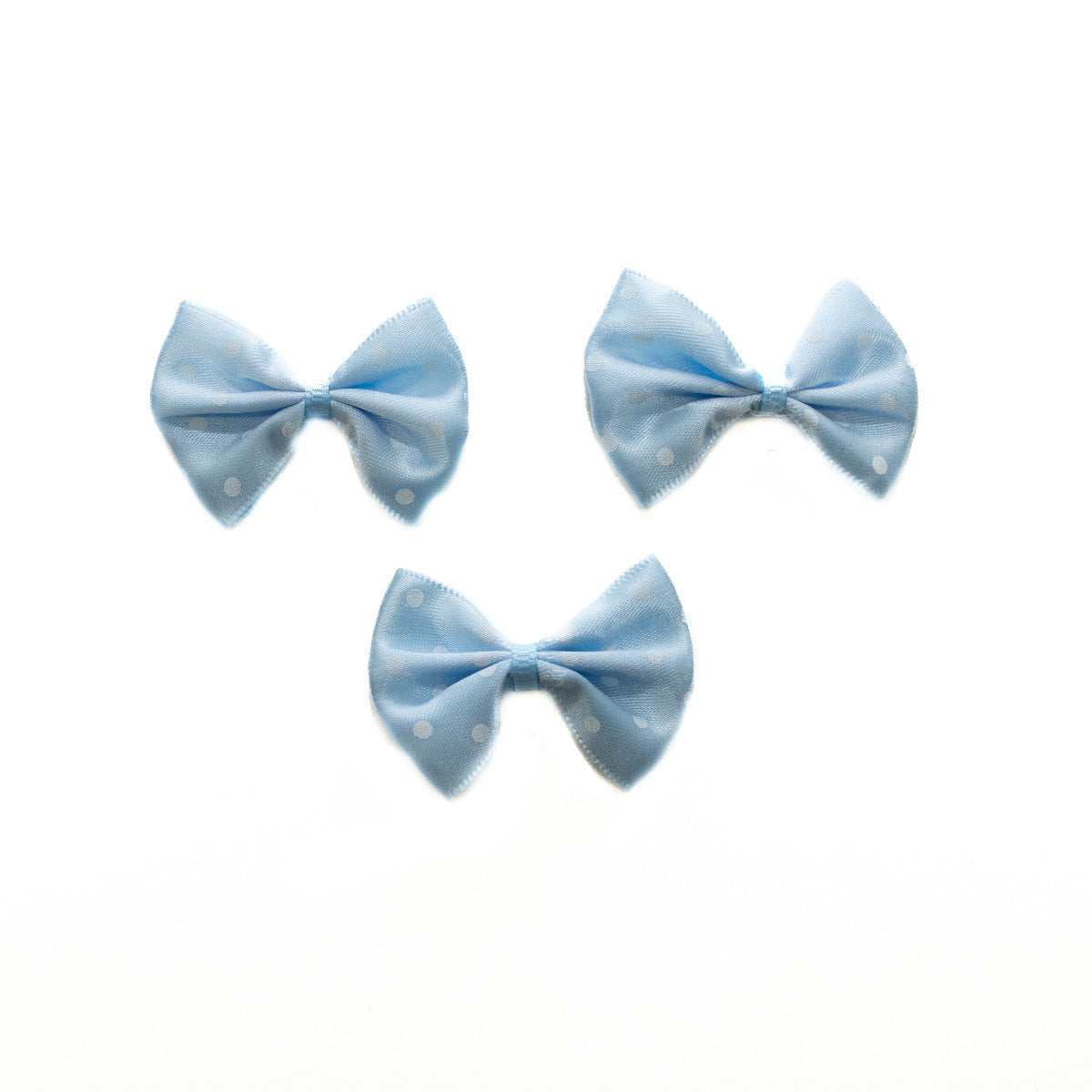 3 Schleifen mit Punkte ca. 4,5 x 2 cm - blau