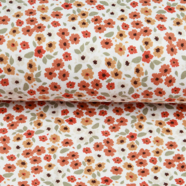 Jersey - Streublümchen - Wollweiß