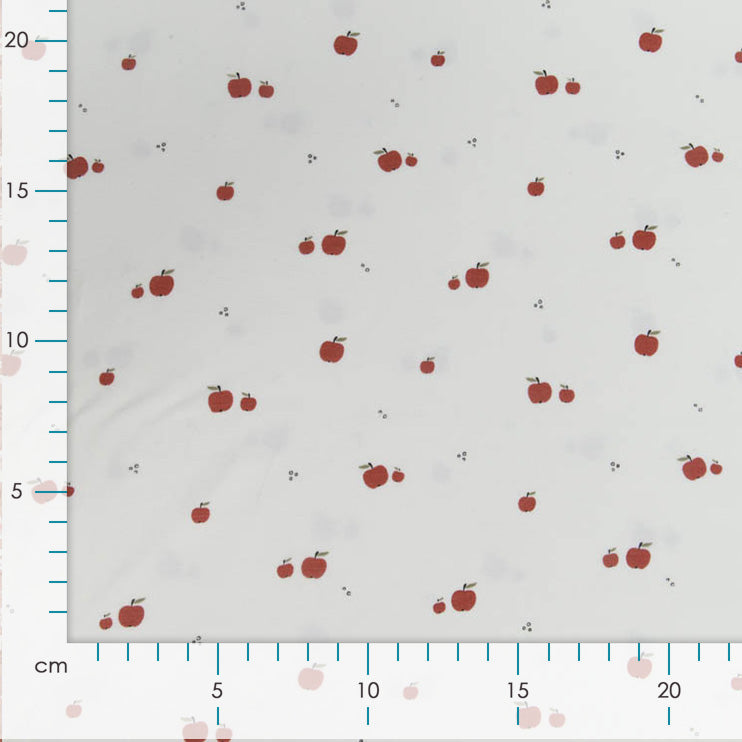 Jersey - frische Äpfel - Wollweiß