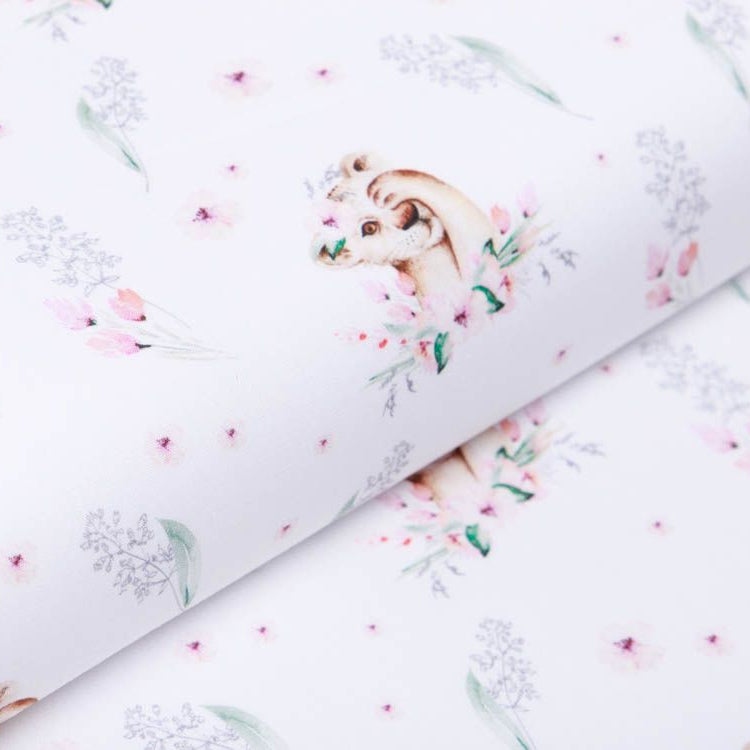 Webware Popeline Baumwolle Digitaldruck - kleine Tiger - weiß