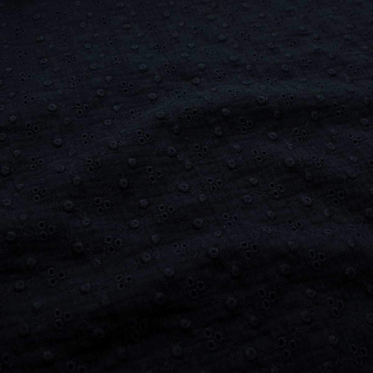 Musselin Baumwolle Double Gauze Broderie - Lochstickerei - kleine Ranken