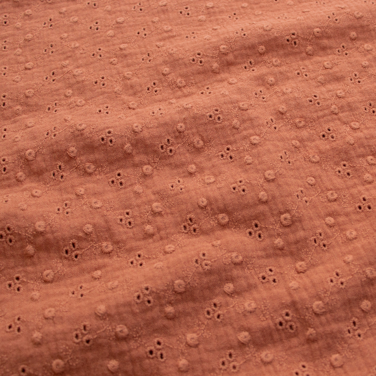 Musselin Baumwolle Double Gauze Broderie - Lochstickerei - kleine Ranken