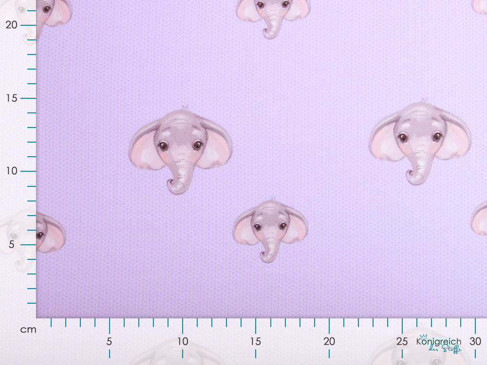 French Terry eLovefant by Sonja Hahn - Elefanten auf Strickoptik