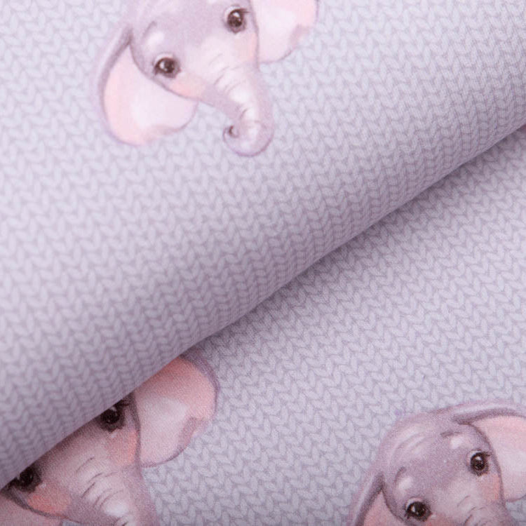 French Terry eLovefant by Sonja Hahn - Elefanten auf Strickoptik