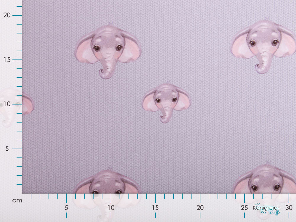 French Terry eLovefant by Sonja Hahn - Elefanten auf Strickoptik