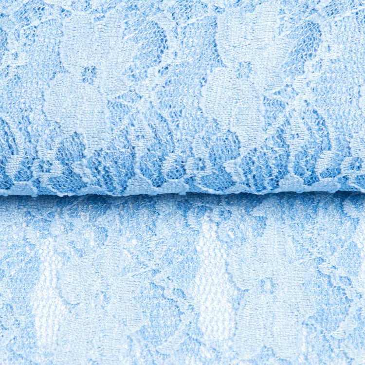 Elastische Spitze Stoff leicht glänzend - Blumenranken - uni