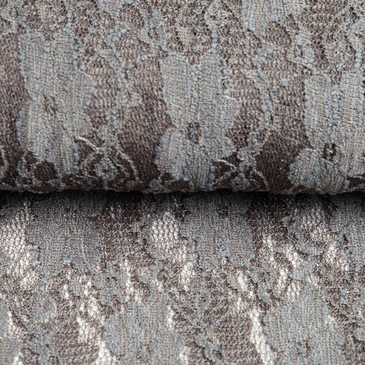 Elastische Spitze Stoff leicht glänzend - Blumenranken - uni