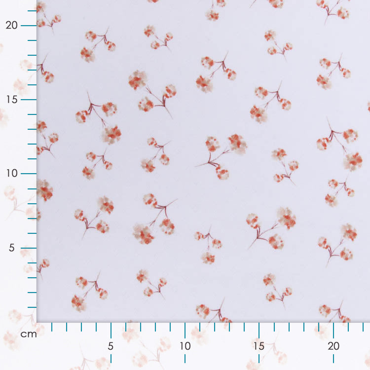 Jersey Feinstrick Stoff Ajoure Pointoille - Kleine Blumen - Wollweiß