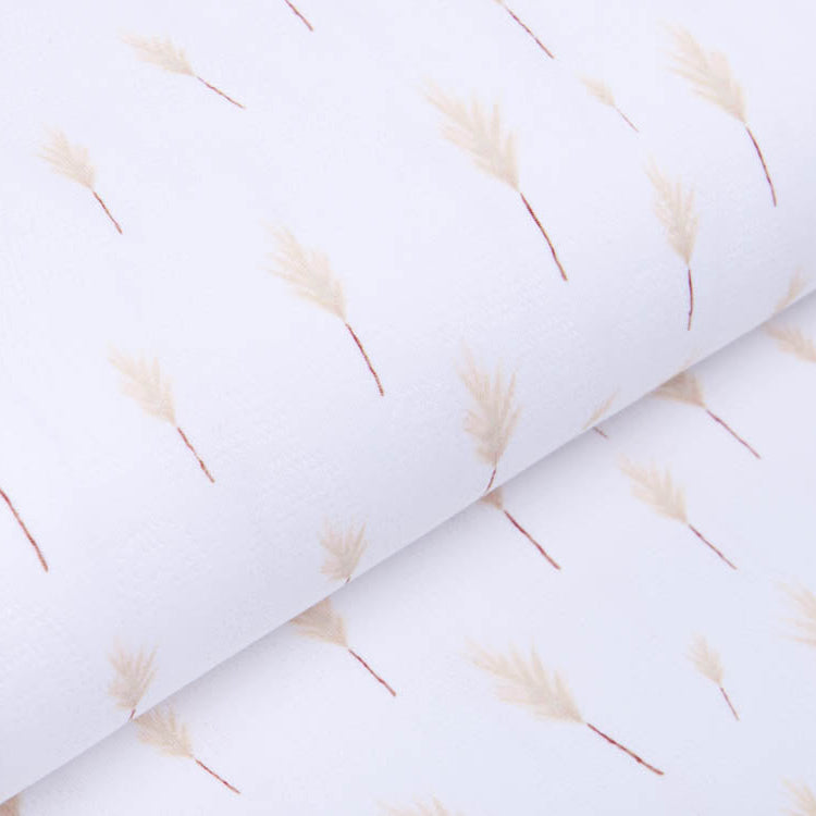 Jersey Feinstrick Stoff Ajoure Pointoille - Zweige - Weiß