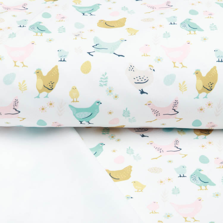 Softshell Jackenstoff - verrückter Hühnerhaufen - weiß