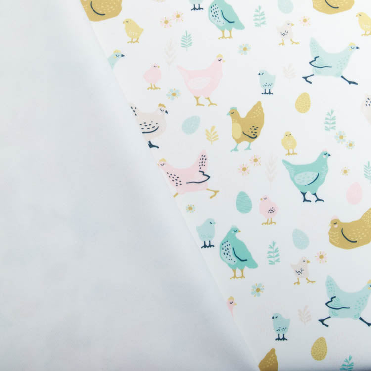 Softshell Jackenstoff - verrückter Hühnerhaufen - weiß