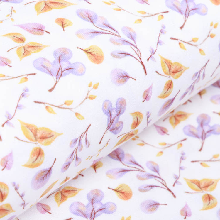 Jersey Feinstrick Stoff Ajoure Pointoille - Laubhaufen - Wollweiß