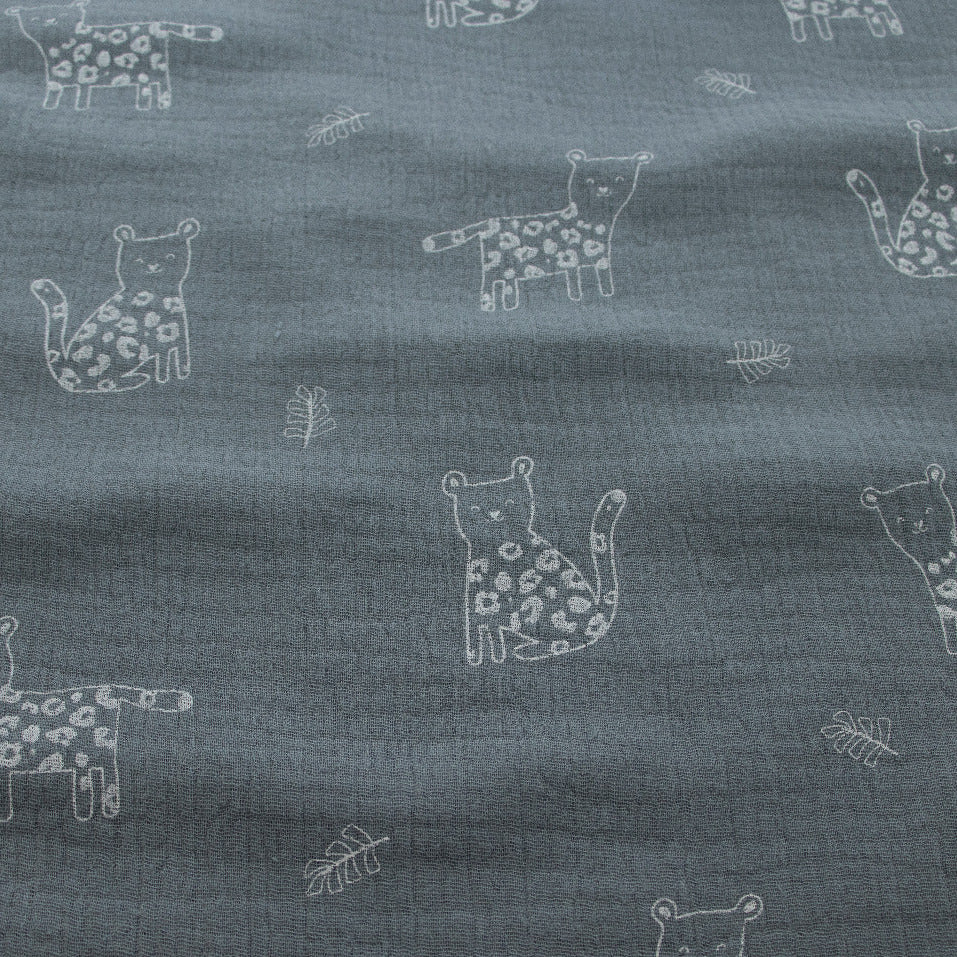 Baumwolle Musselin - Niedliche Leoparden