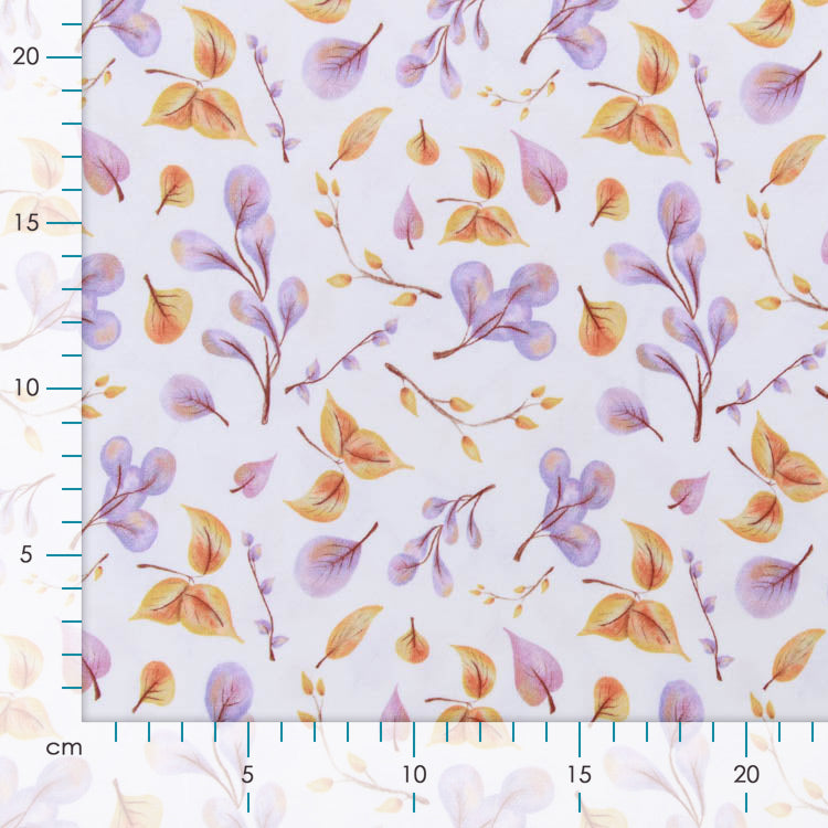 Jersey Feinstrick Stoff Ajoure Pointoille - Blätterhaufen - Wollweiß