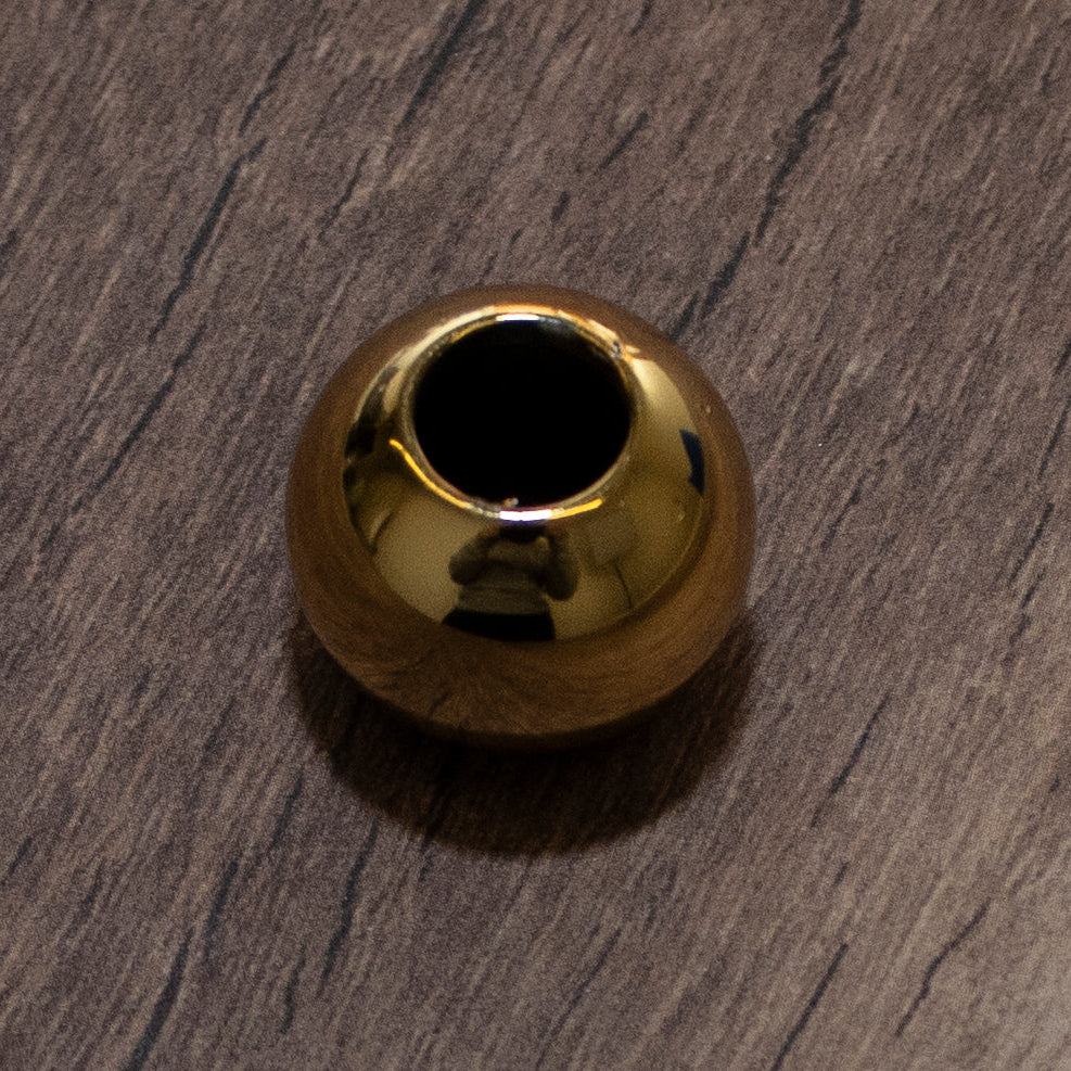 Kugel Kordelende - ca 14 x 14 mm - für Kordeln mit max. 7 mm Durchmesser - gold