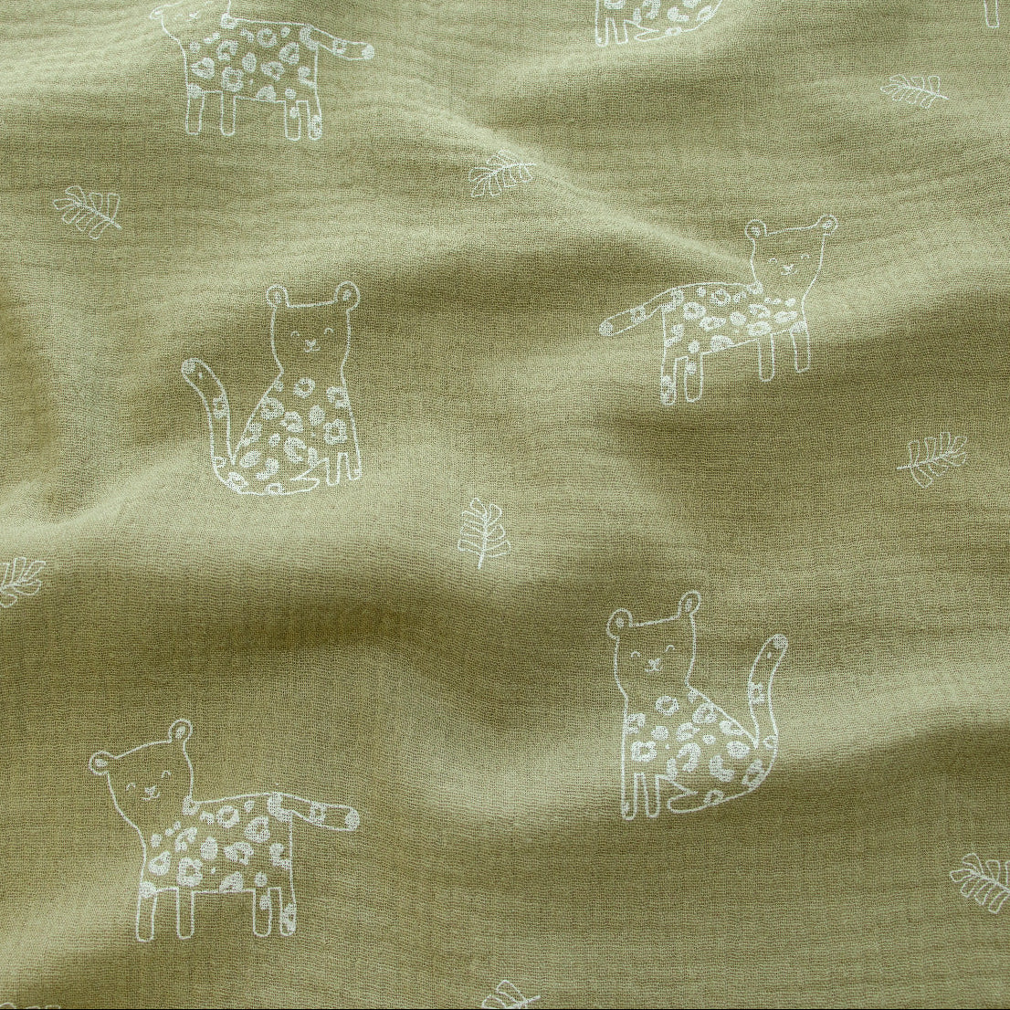 Baumwolle Musselin - Niedliche Leoparden