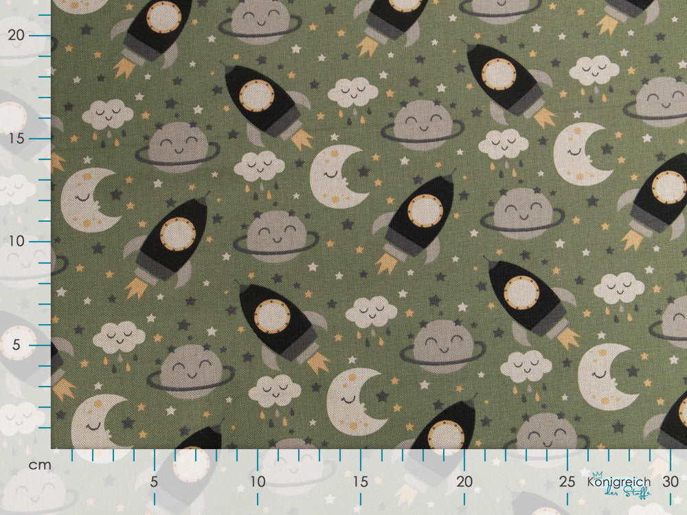 Canvas in Leinenoptik - Raketen im Weltraum