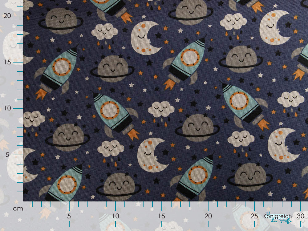 Canvas in Leinenoptik - Raketen im Weltraum